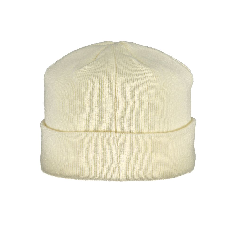 Fila White Polyester Hats & Cap with embroidery logo, front view, unisex fashion accessory, stylish and comfortable headwear.