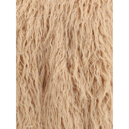 Close-up of Forte_Forte Multicolor Polyester Clothing eco mongolia fur texture.