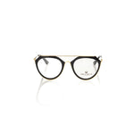 Frankie Morello Aviator-Style Chic Eyeglasses with Gold Accents, elegant black and gold Italian design eyeglass frames