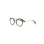 Frankie Morello Brown Acetate Women's Frame, luxury aviator eyeglasses with tartarugato style, Italy-made, elegant design.