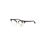 Frankie Morello Burgundy Metallic Women Frame Clubmaster Eyeglasses with glittery Bordeaux profile and temples, Italian finesse.