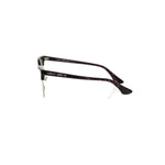 Side view of Frankie Morello Burgundy Metallic Women Frame eyeglasses with distinctive glittery Bordeaux design.
