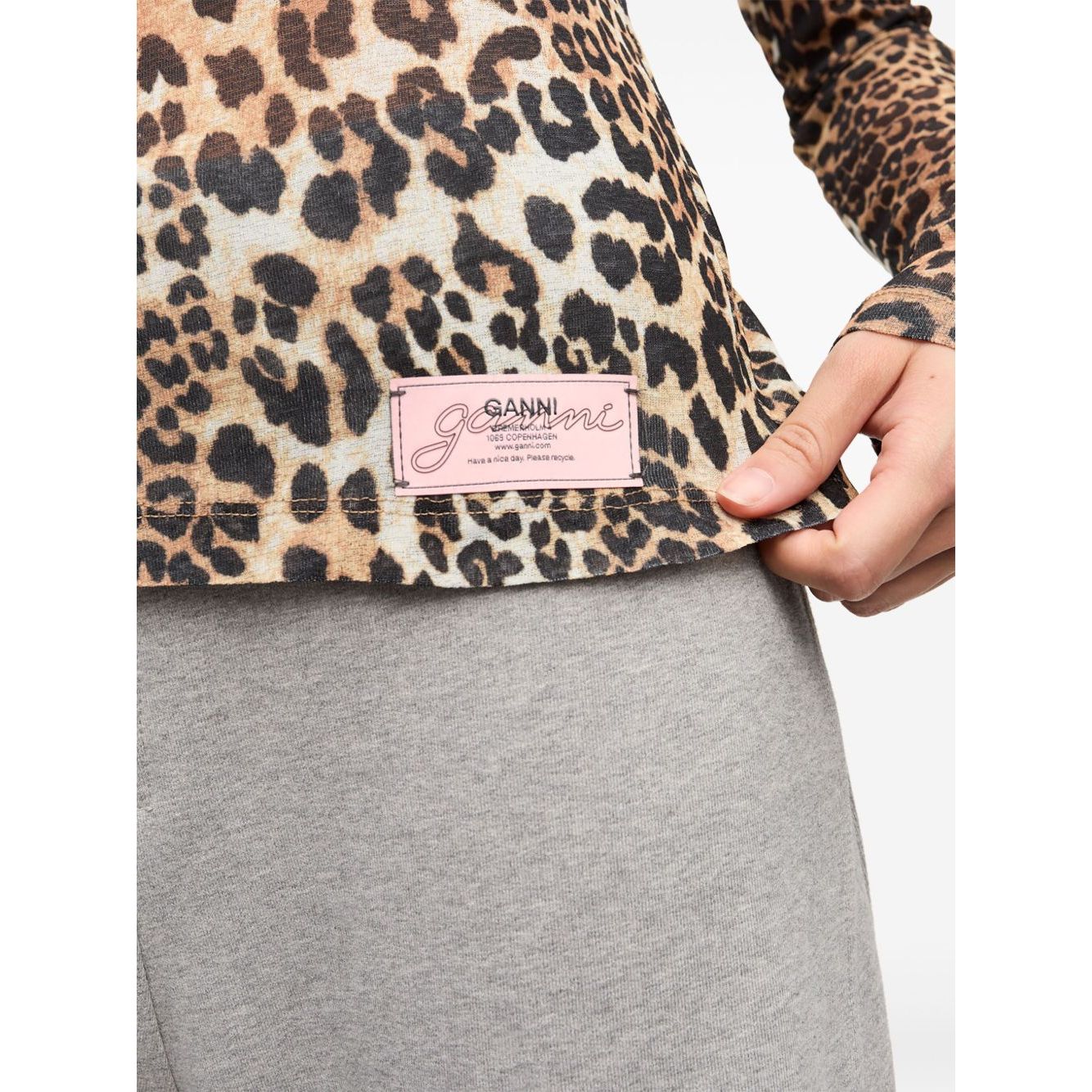 GANNI T-shirts and Polos Brown