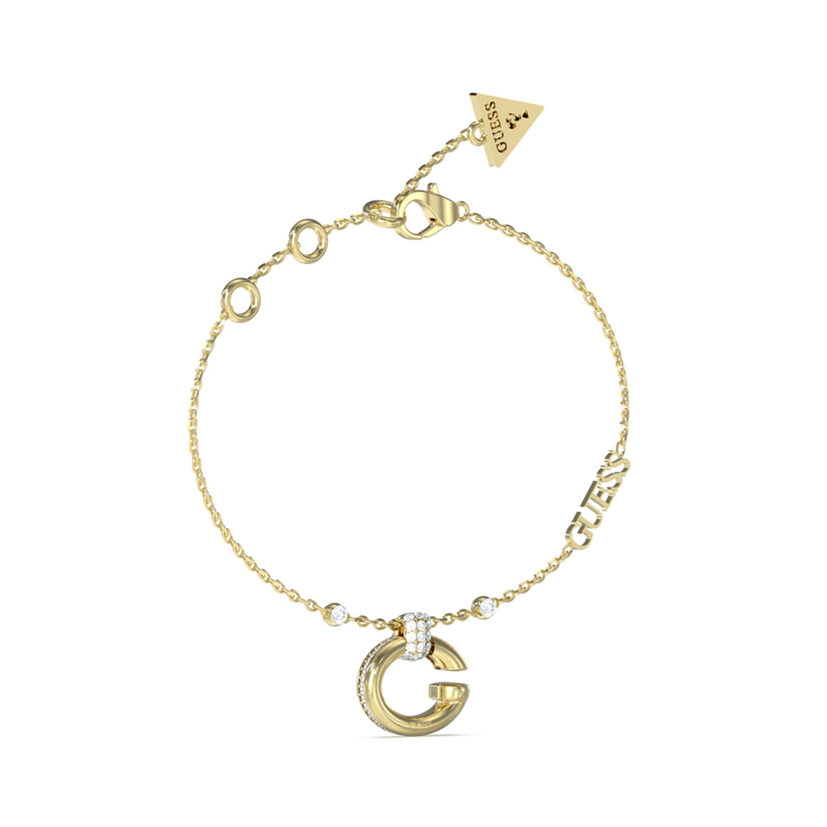 GUESS JEWELS JEWELRY Mod. JUBB04519JWYGS gold bracelet with charm and clasps