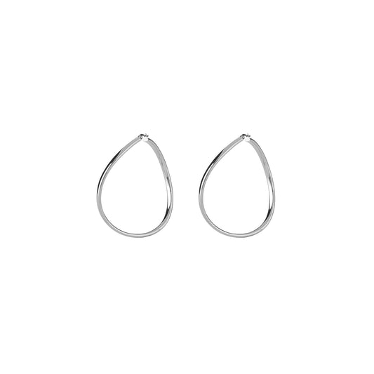 GUESS JEWELS JEWELRY Mod. JUBE04196JWRHT-U silver hoop earrings on white background
