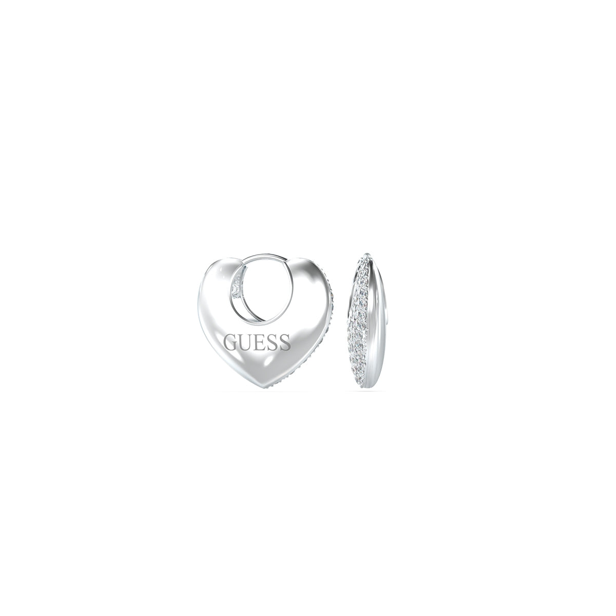 GUESS JEWELS JEWELRY Mod. JUBE05207JWRHT-U silver heart-shaped earrings