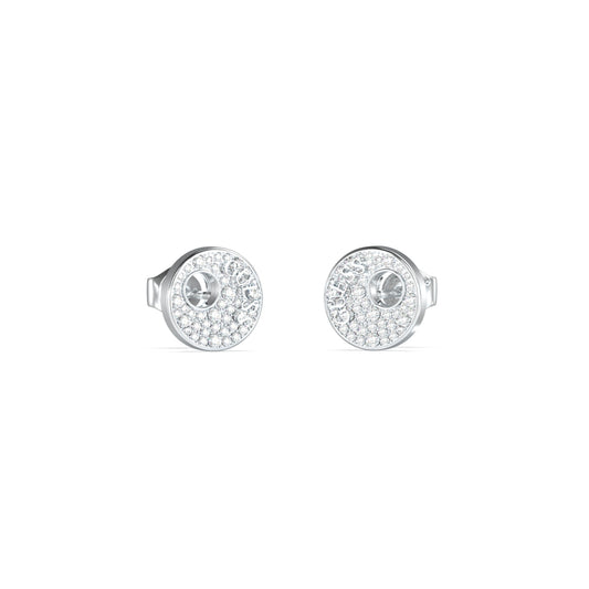 GUESS JEWELS JEWELRY Mod. JUBE05225JWRHT-U silver stud earrings with crystal detailing
