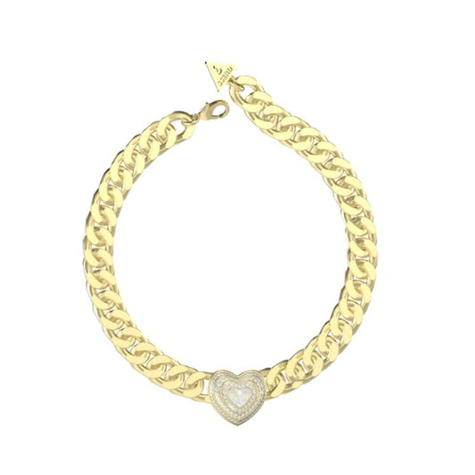 GUESS JEWELS JEWELRY Mod. JUBN04013JWYGWHT-U heart-shaped gold bracelet
