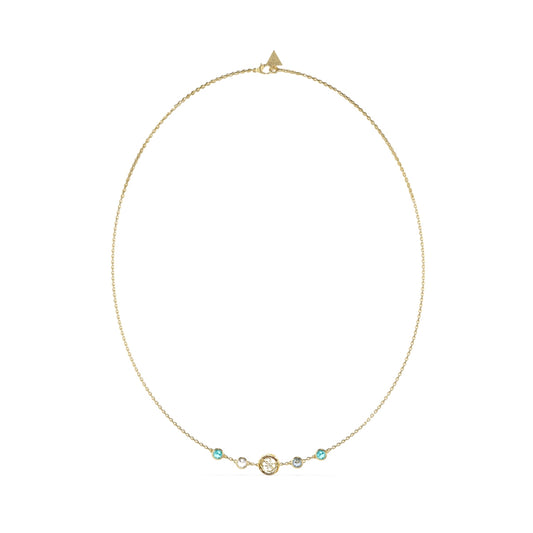 GUESS JEWELS JEWELRY Mod. JUBN05097JWYGAQT-U elegant gold necklace with gemstone accents