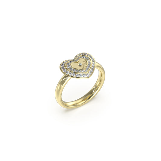 Heart-shaped ring from GUESS JEWELS JEWELRY Mod. JUBR04034JWYG52