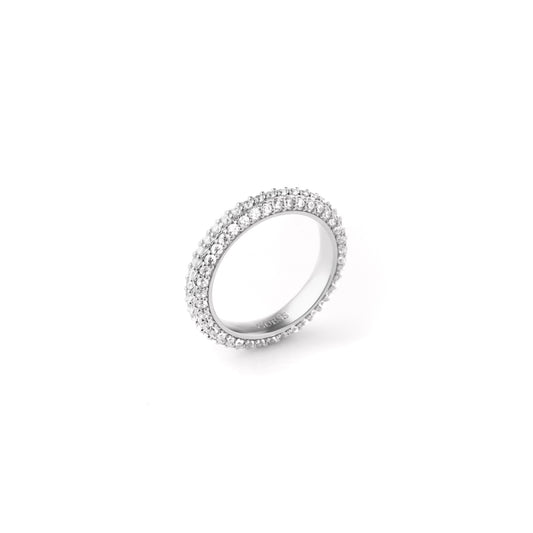 Alt Tag: GUESS JEWELS JEWELRY Mod. JUBR04672JWRH56 elegant silver ring with sparkling stones