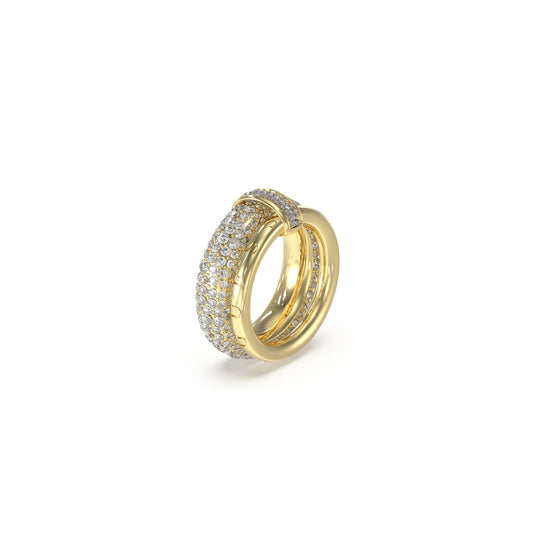 Elegant gold ring from GUESS JEWELS JEWELRY Mod. JUBR05198JWYG54 featuring sparkling stones.
