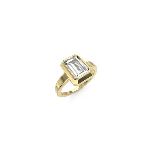 Alt Tag: GUESS JEWELS JEWELRY Mod. JUBR05251JWYG52 elegant gold ring with rectangular crystal