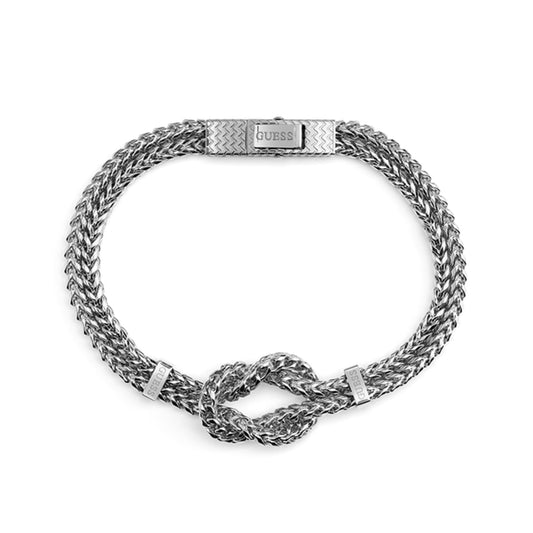 GUESS JEWELS JEWELRY Mod. JUMB05027JWSTS silver bracelet with intricate woven pattern