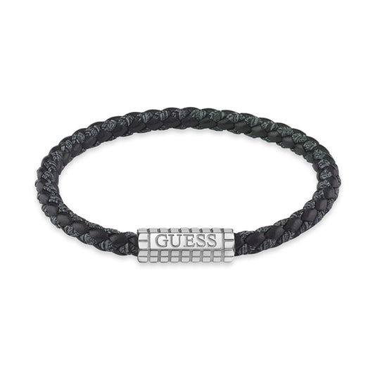 GUESS JEWELS JEWELRY Mod. JUMB05036JWSTBKS black braided bracelet with metal clasp
