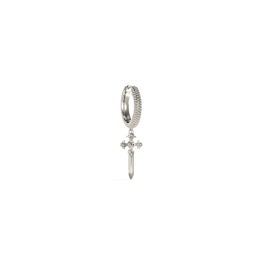 Silver earring with cross charm from GUESS JEWELS JEWELRY Mod. JUME04025JWSTT-U, elegant and stylish design for any occasion.
