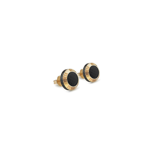 GUESS JEWELS JEWELRY Mod. JUME04040JWYGBKT-U gold and black stud earrings