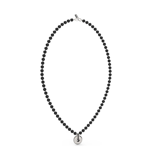 GUESS JEWELS JEWELRY Mod. JUMN04061JWSTBKT-U black beaded necklace with pendant