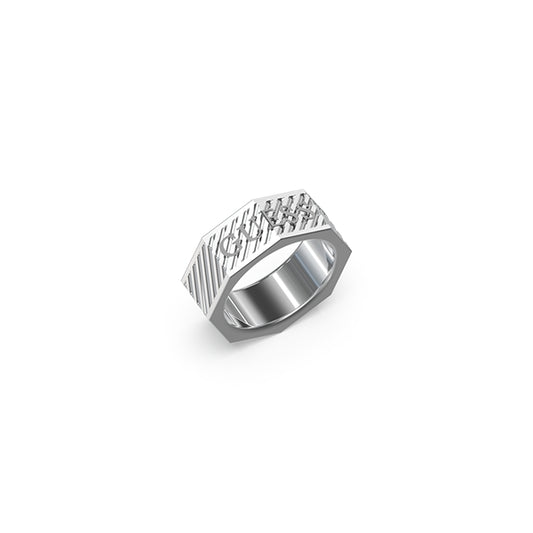 GUESS JEWELS JEWELRY Mod. JUMR03030JWST64 silver ring with engraved detail