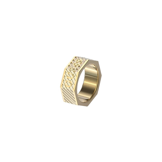 GUESS JEWELS JEWELRY Mod. JUMR03030JWYG64 gold hexagonal ring