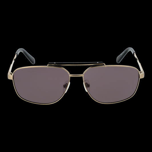 GUESS MOD. GU00054 6133A gent sunglasses with black lenses and gold frame, frontal view for stylish men's eyewear collection.