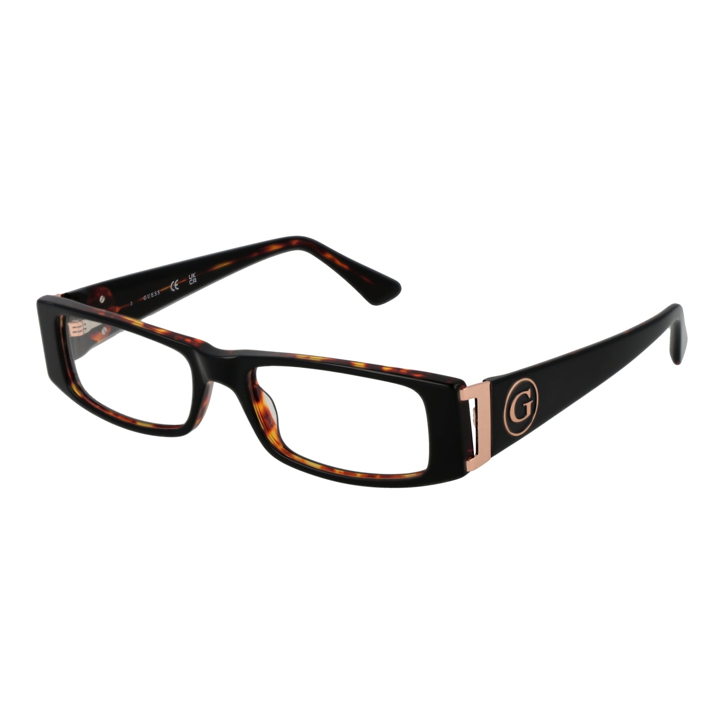 GUESS MOD. GU2749 52001 eyeglasses for ladies with black and tortoiseshell frame, side logo detail, fashion eyewear.