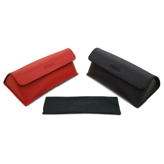 GUESS MOD. GU7459 red and black acetate lady eyeglass cases on display