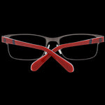 GUESS MOD. GU9180 49009 eyeglasses with red and black frame front view on black background