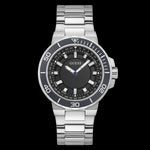 GUESS MOD. TRACK men's silver wristwatch with black dial on black background
