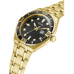 GUESS Mod. PREMIER gold wristwatch with quartz movement and calendar, 3 ATM water resistant, mineral dial, official packaging