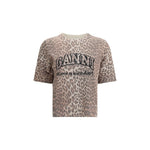 Ganni Leopard print short sleeve Sweater