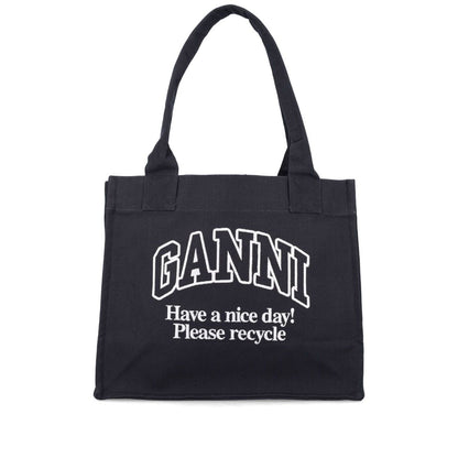 Ganni Organic cotton large tote bag