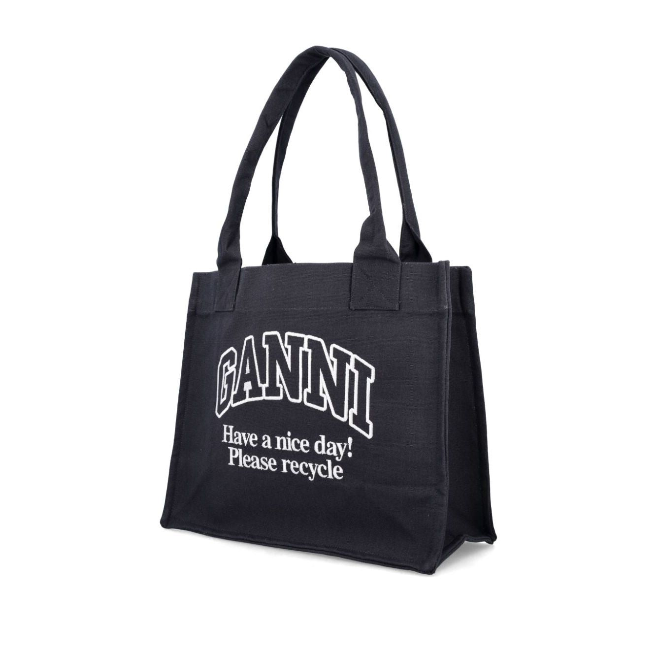 Ganni Organic cotton large tote bag