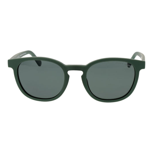 Gant Green Men Sunglass with round green lenses and full-rim plastic frame, offering 100% UVA & UVB protection.
