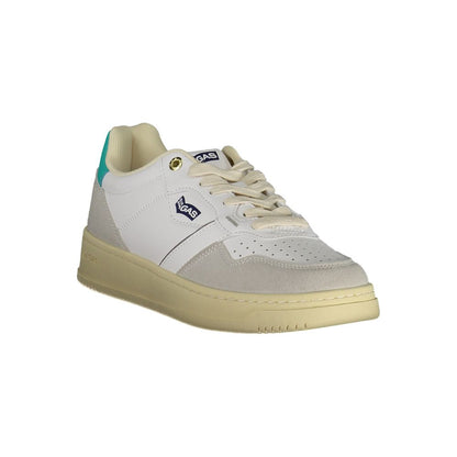 Gas White Artificial Leather Women Sneaker with iconic logo and contrasting details, crafted for style and comfort.