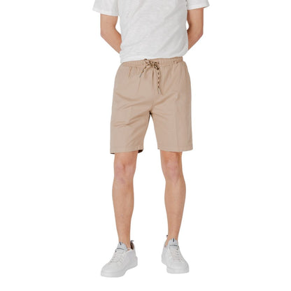 Gianni Lupo Beige Cotton Bermuda Shorts