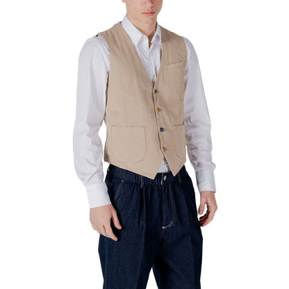 Gianni Lupo Beige Cotton Waistcoat