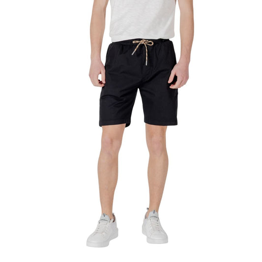 Gianni Lupo Black Cotton Bermuda Shorts Gianni Lupo