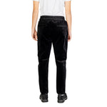 Rear view of Gianni Lupo Black Cotton Pant for men, Fall/Winter collection, made of 97% cotton and 3% elastane.