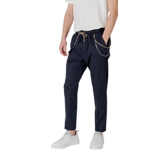 Gianni Lupo Blue Cotton Casual Pants Gianni Lupo