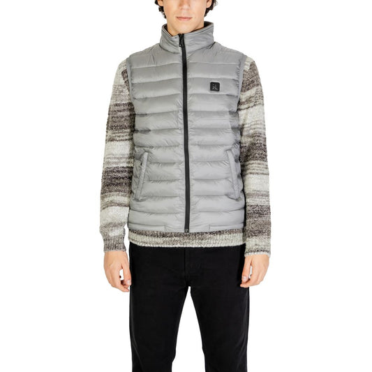 Gianni Lupo Gray Polyamide Sleveless Jacket for Fall/Winter Collection