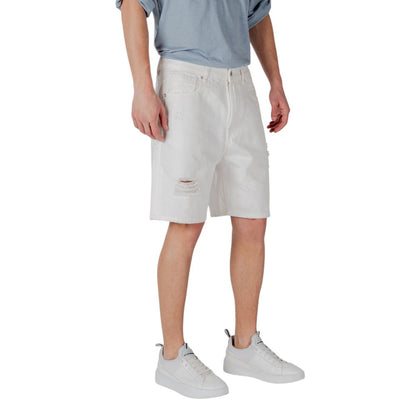 Gianni Lupo White Cotton Bermuda Shorts