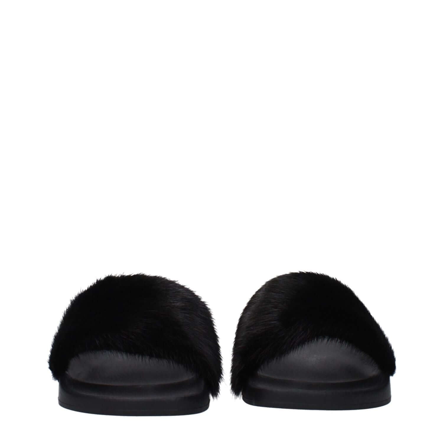 Givenchy Black Cotton Slippers