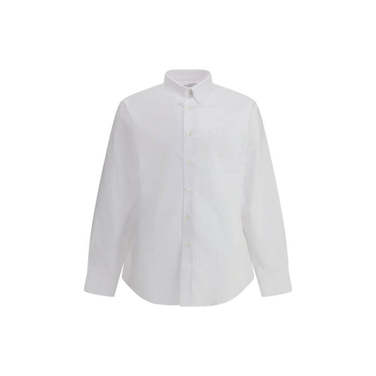 Givenchy White Cotton Dress Shirt with embroidered pocket, button-down collar, elegant design for AW25 season, 100% cotton.
