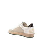 Golden Goose Ball Star sneakers in light beige with lace-up fastening, padded ankle, removable insole, 2cm heel, and rubber sole.