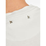Golden Goose T-shirts and Polos White with metallic star embellishments on off-white cotton, crew neck design.