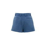 Gucci Blue Wool Short with side zip, metal hook, pockets, embroidered logo, 50% wool, 28% mohair, 22% polyamide composition.