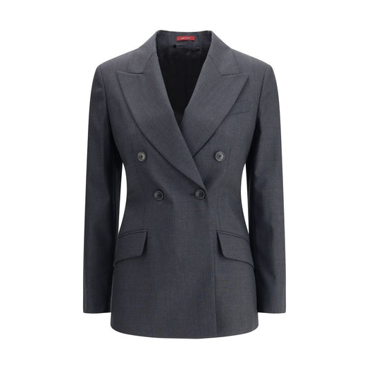 Gucci Gray Wool Clothing - Double-breasted wool blazer with spear lapels and welt flap pockets, ideal for formal occasions.