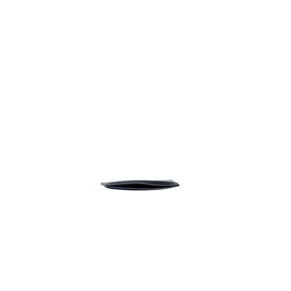 Guess Black Leather Cardholder with slim and compact design, crafted from high-quality leather for durability and style.