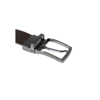 Guess Brown Leather Regular Belt with metallic buckle, high-quality leather design for formal and casual outfits.